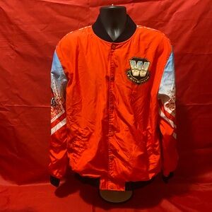 WWE  Shawn Michaels  Red and Black Bomber chalk line  Jacket
